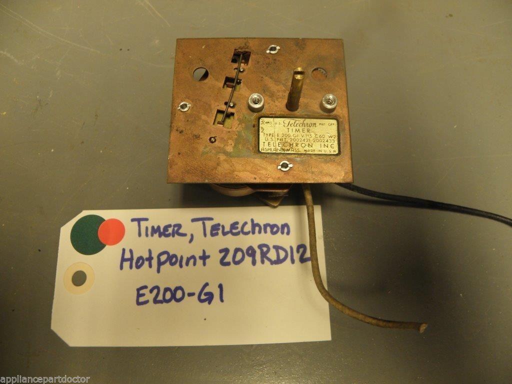 Vintage HOTPOINT STOVE 209RD12 Cat # E200-GI Telechron Timer USED PART Vintage HOTPOINT STOVE 209RD12 Cat # E200-GI Telechron Timer USED PART
